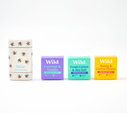Wild Refillable Deodorant with 3 Assorted Refill Pods