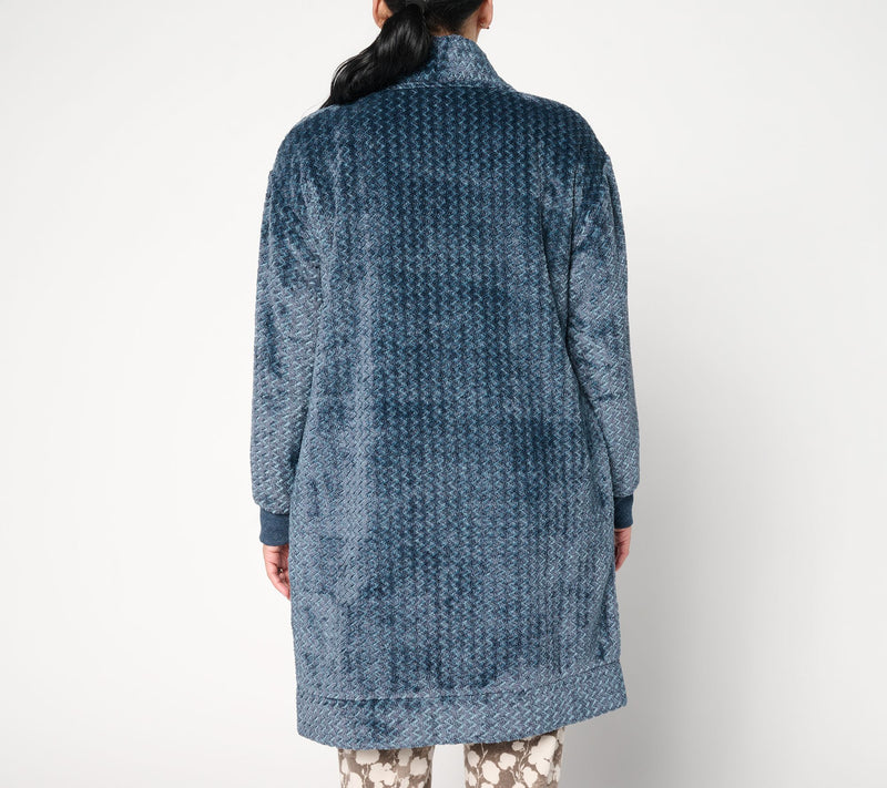 Berkshire Homewear Jacquard Velvetloft Cardigan — View 4