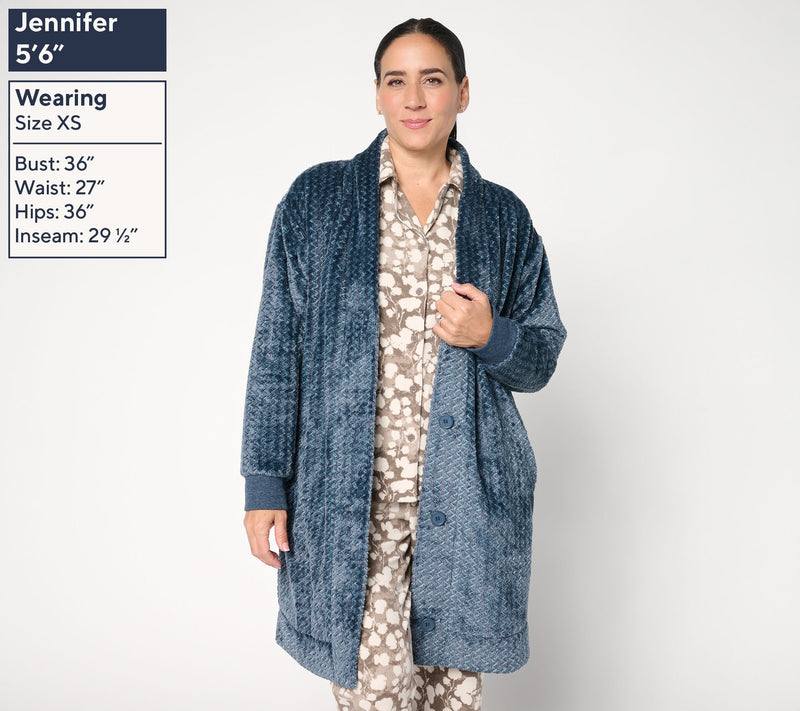 Berkshire Homewear Jacquard Velvetloft Cardigan — View 3