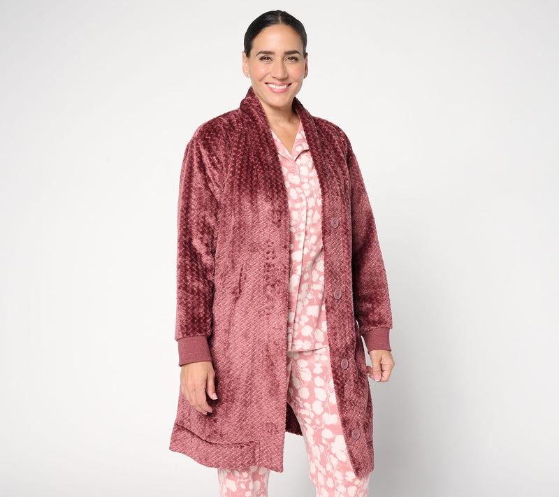Berkshire Homewear Jacquard Velvetloft Cardigan — View 13