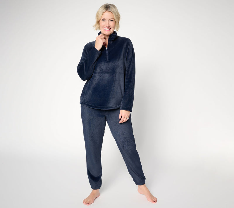 Berkshire Homewear Plush 1/4-Zip 2pc Jogger Lounge Set — View 11