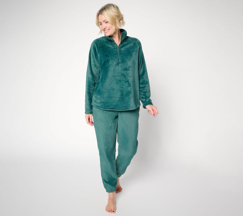 Berkshire Homewear Plush 1/4-Zip 2pc Jogger Lounge Set — View 12
