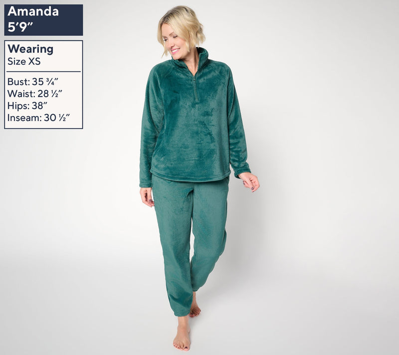 Berkshire Homewear Plush 1/4-Zip 2pc Jogger Lounge Set — View 3