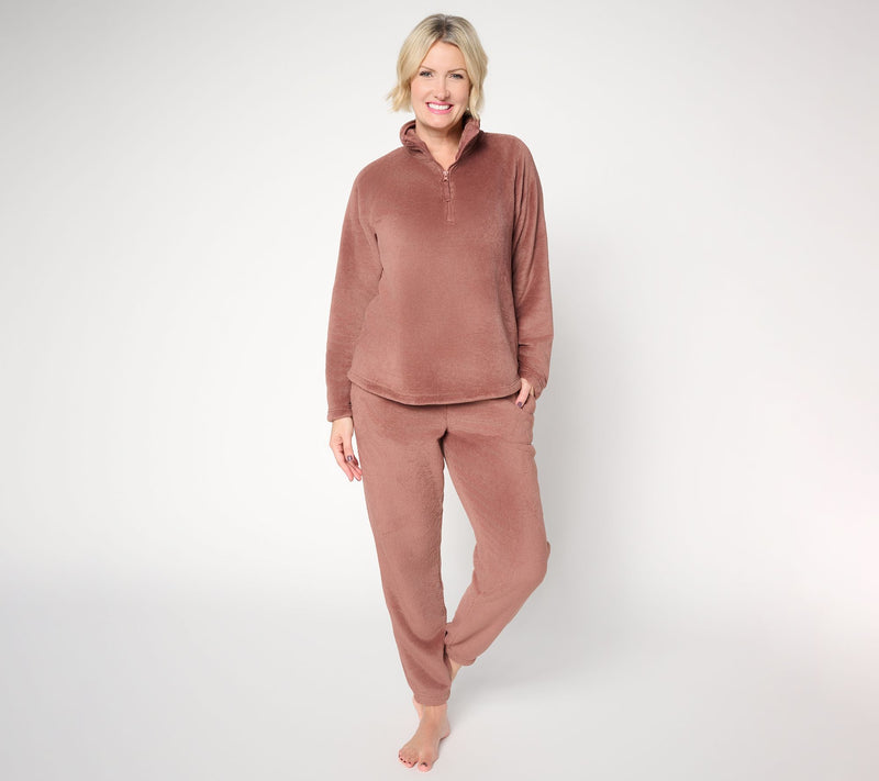 Berkshire Homewear Plush 1/4-Zip 2pc Jogger Lounge Set — View 13