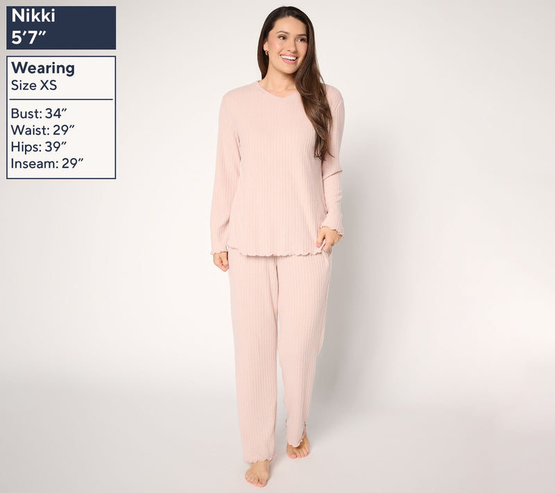Berkshire Homewear Ribbed Heathered Hacci 2pc Lounge Set — View 3