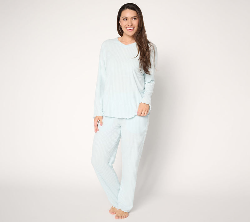 Berkshire Homewear Ribbed Heathered Hacci 2pc Lounge Set — View 12