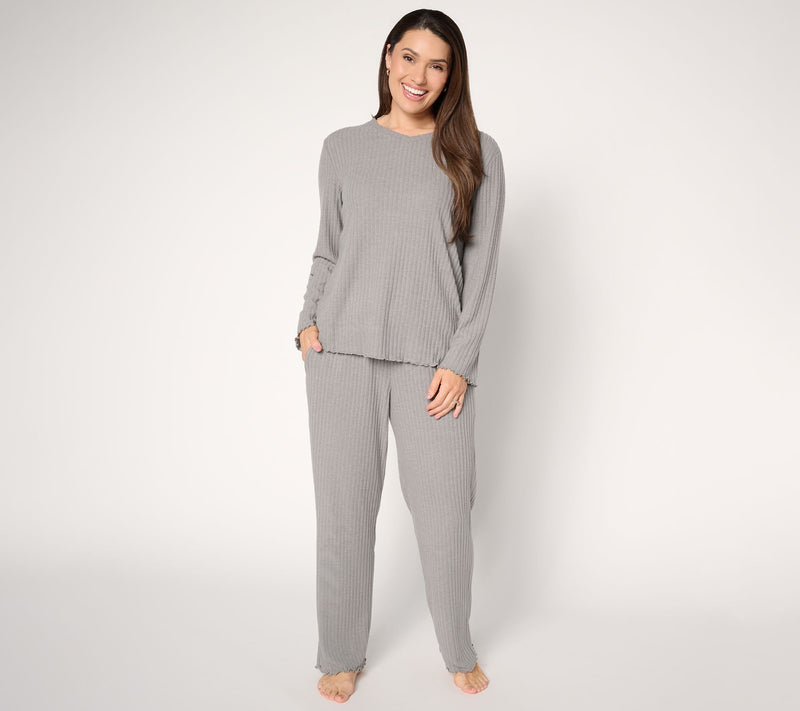 Berkshire Homewear Ribbed Heathered Hacci 2pc Lounge Set — View 13