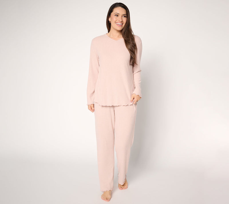 Berkshire Homewear Ribbed Heathered Hacci 2pc Lounge Set — View 14