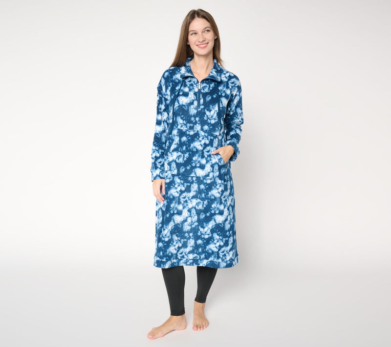 Stan Herman Champagne Fleece Zip Neck Lounger — View 5