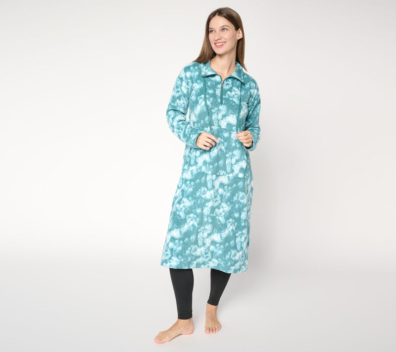Stan Herman Champagne Fleece Zip Neck Lounger — View 9