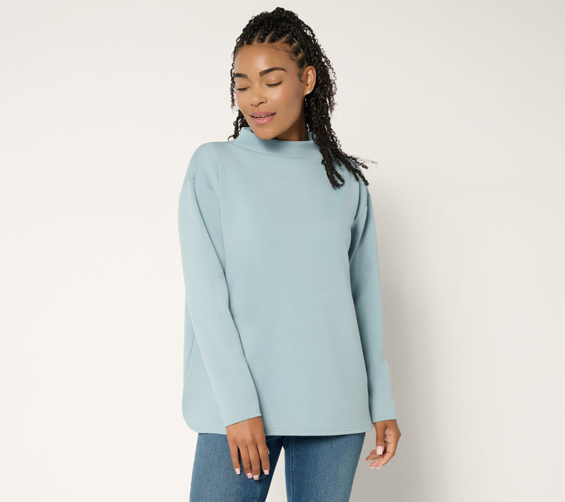 Martha Stewart Signature Comfort Stretch Modern Funnel Neck Top — View 13
