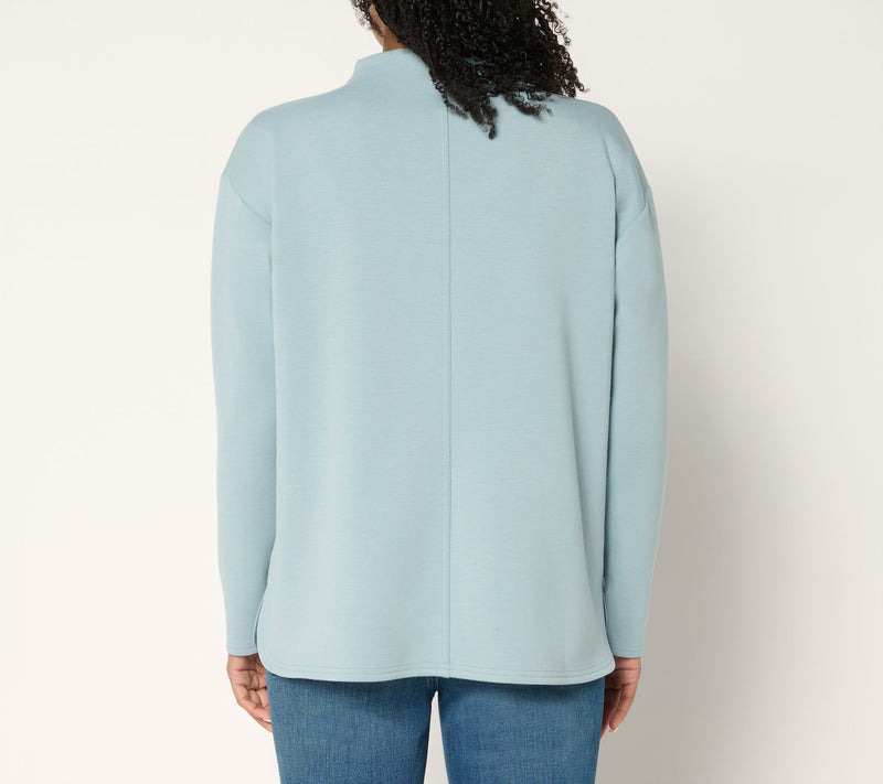 Martha Stewart Signature Comfort Stretch Modern Funnel Neck Top — View 4