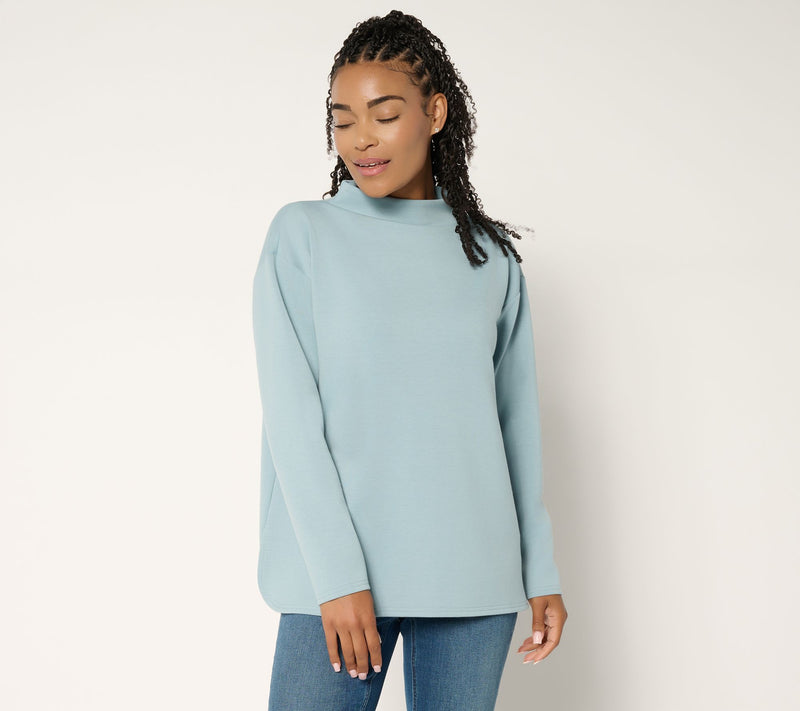 Martha Stewart Signature Comfort Stretch Modern Funnel Neck Top — Main view