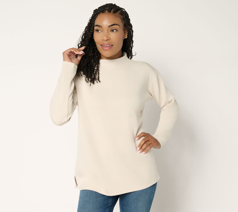 Martha Stewart Signature Comfort Stretch Modern Funnel Neck Top — View 14