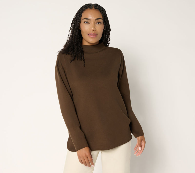 Martha Stewart Signature Comfort Stretch Modern Funnel Neck Top — View 17