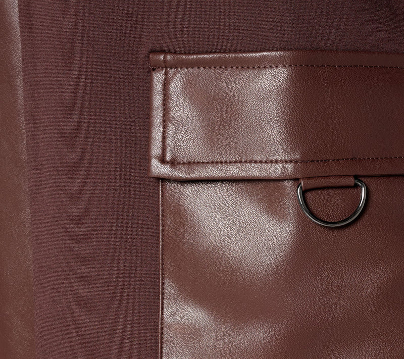 Belle by Kim Gravel Regular Ponte Duster with Faux Leather Trim — View 12
