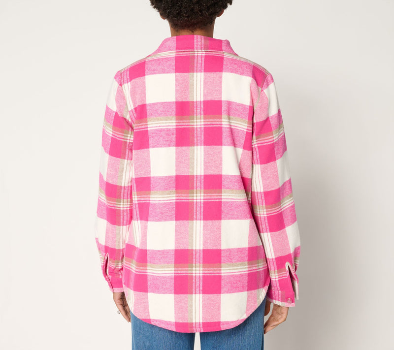 Belle by Kim Gravel Mad for Plaid Sherpa Lined Shacket — View 8