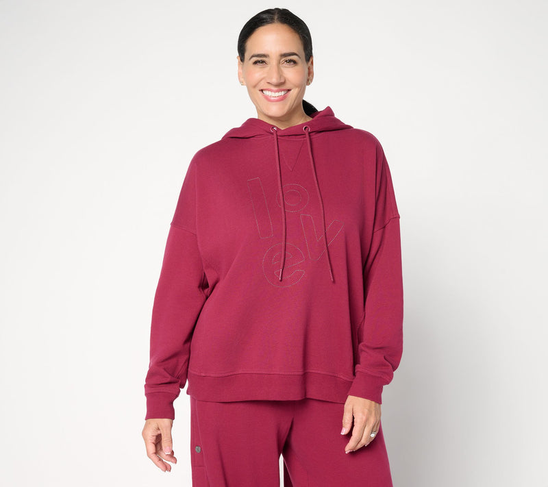 Peace Love World French Terry Embroidered Graphic Hoodie — View 14