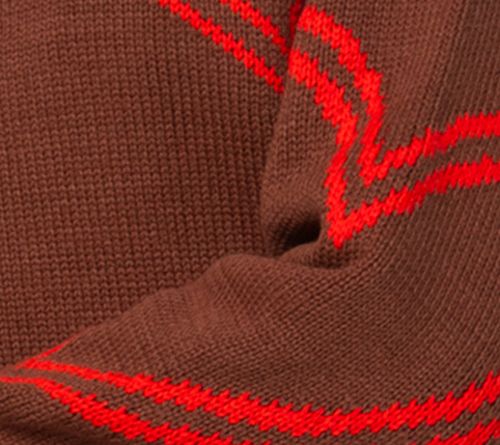 Peace Love World Motif Intarsia Pullover Sweater — View 7