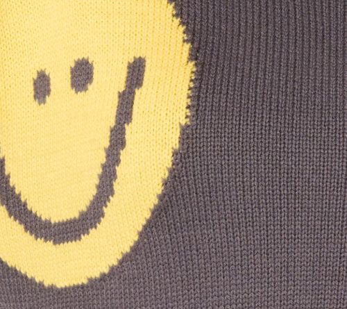 Peace Love World Motif Intarsia Pullover Sweater — View 8