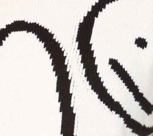 Peace Love World Motif Intarsia Pullover Sweater — View 10