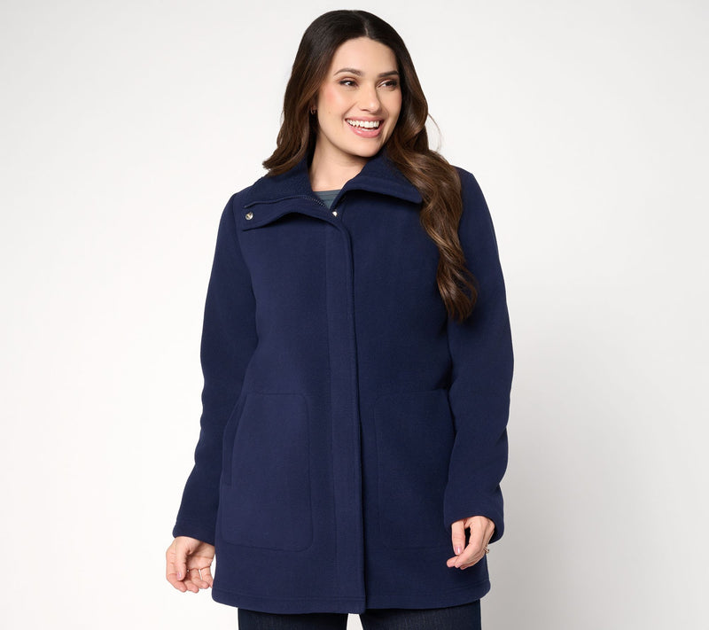 Denim & Co. Regular Fleece Bonded Sherpa Jacket with 2-Way Zip — View 15