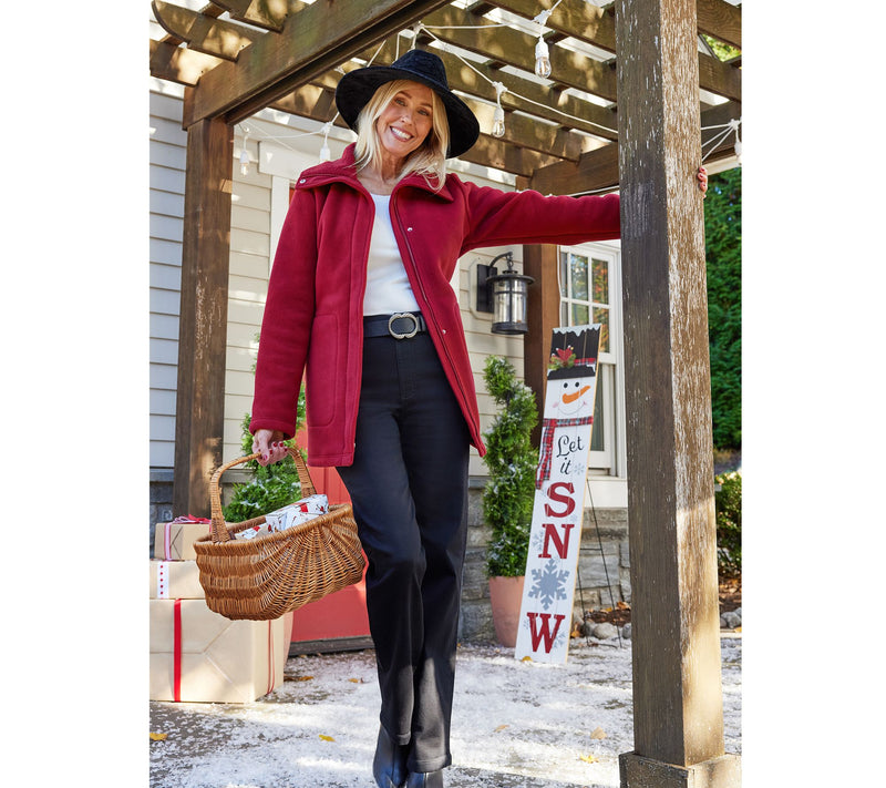 Denim & Co. Petite Fleece Bonded Sherpa Jacket with 2-Way Zip — View 6