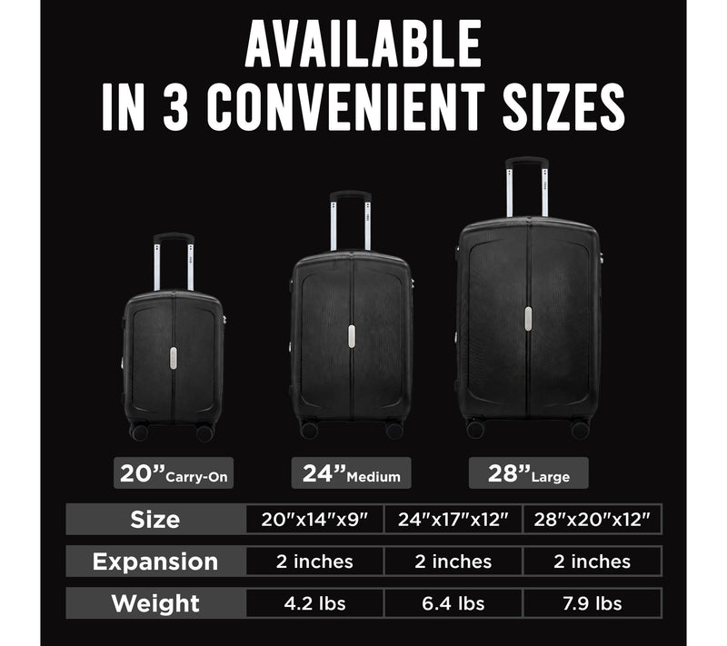 IZOD Mateo ABS 3-Piece Spinner Luggage Set - 20/24/28" — View 7