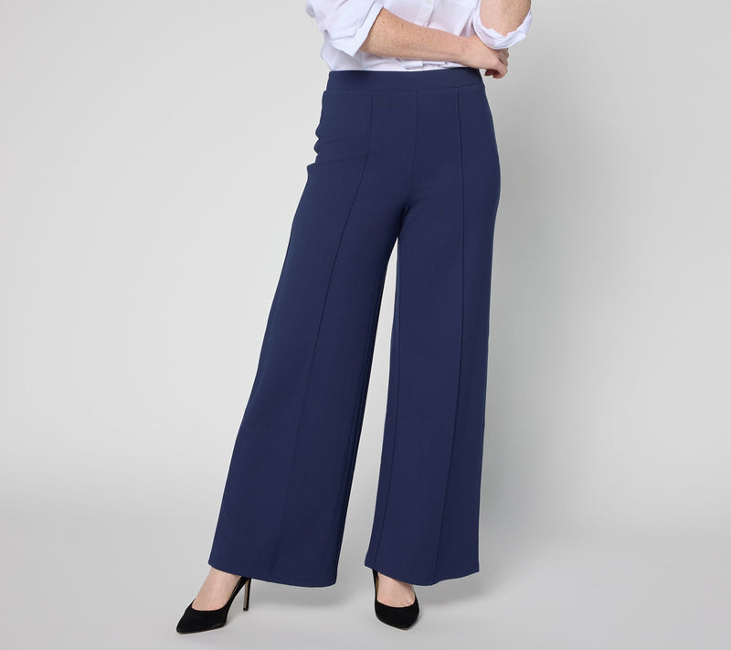 Joan Rivers Petite Bitsy Wide Leg Pull-On Ponte Pants — Main view