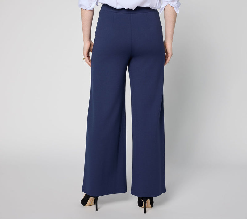 Joan Rivers Petite Bitsy Wide Leg Pull-On Ponte Pants — View 4