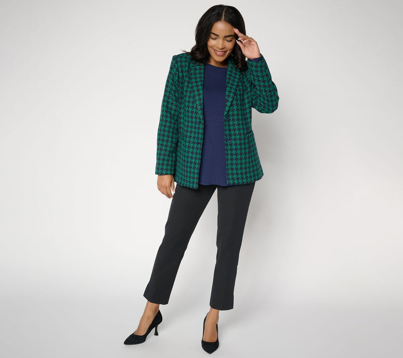 Joan Rivers Red Carpet Houndstooth Tweed Blazer — View 5