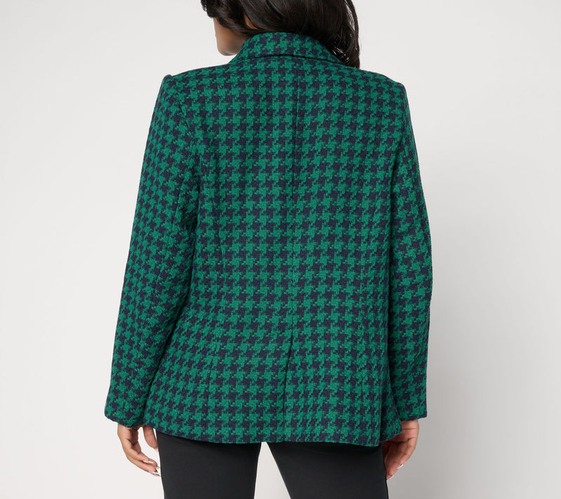 Joan Rivers Red Carpet Houndstooth Tweed Blazer — View 4