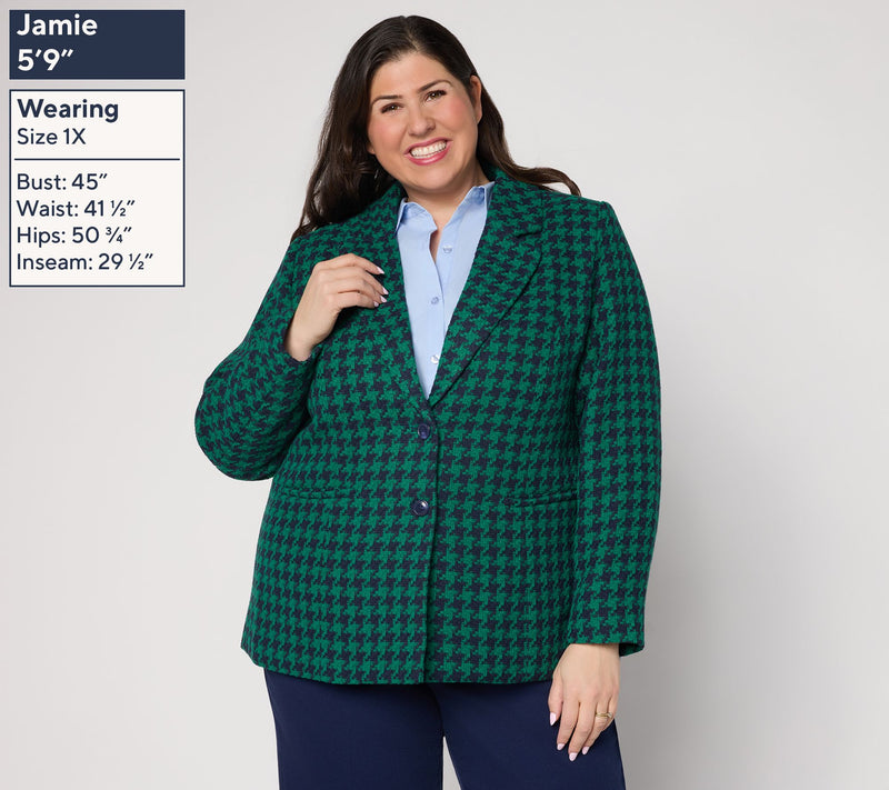 Joan Rivers Red Carpet Houndstooth Tweed Blazer — View 2