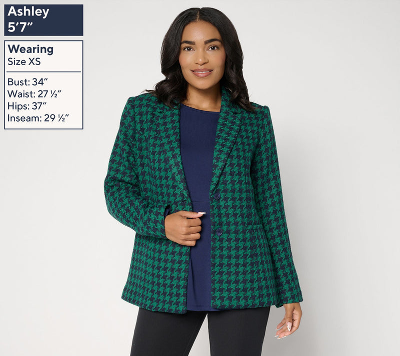 Joan Rivers Red Carpet Houndstooth Tweed Blazer — View 3