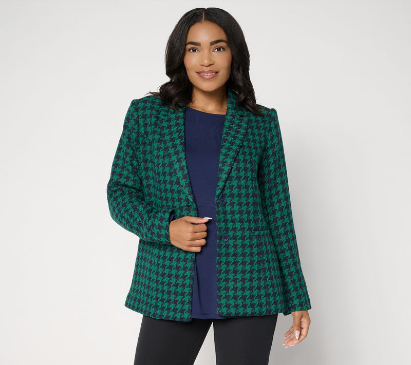 Joan Rivers Red Carpet Houndstooth Tweed Blazer — View 11