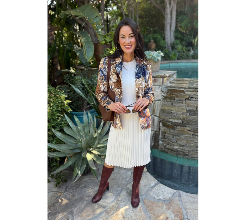 BEAUTIFUL by Lawrence Zarian The Tracey Velveteen Printed Blazer — View 8