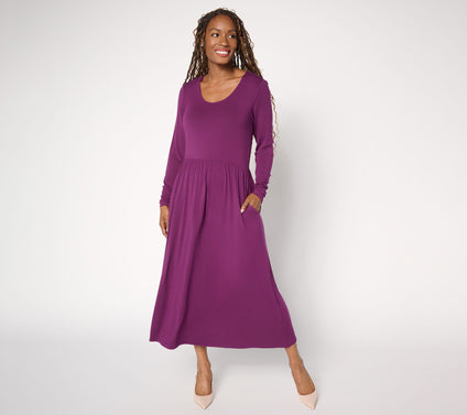 Joan Rivers Petite ButterSoft Scoop-Neck Midi Dress