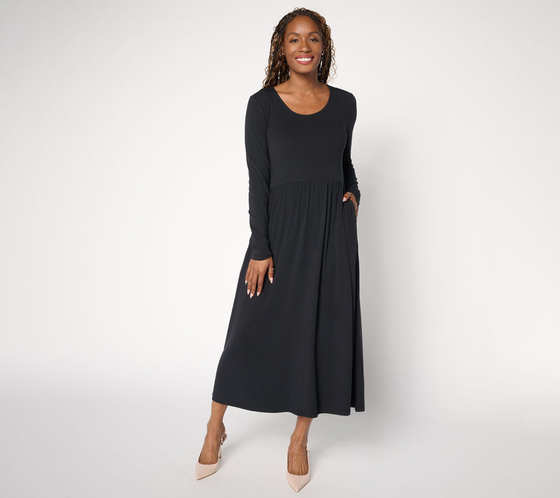 Joan Rivers Petite ButterSoft Scoop-Neck Midi Dress — View 9