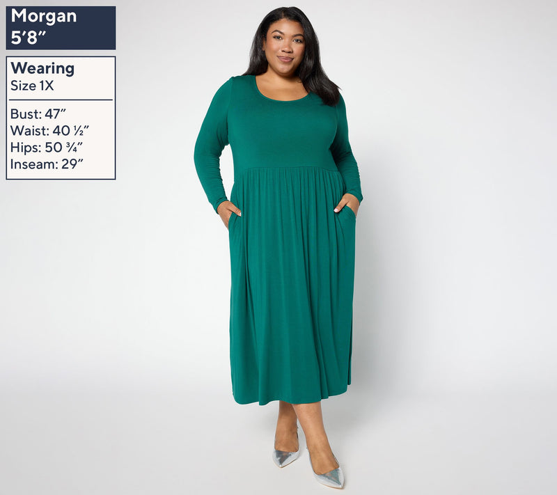 Joan Rivers Petite ButterSoft Scoop-Neck Midi Dress — View 2