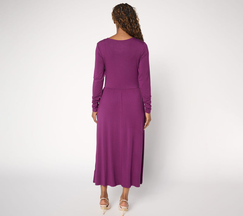 Joan Rivers Petite ButterSoft Scoop-Neck Midi Dress — View 4