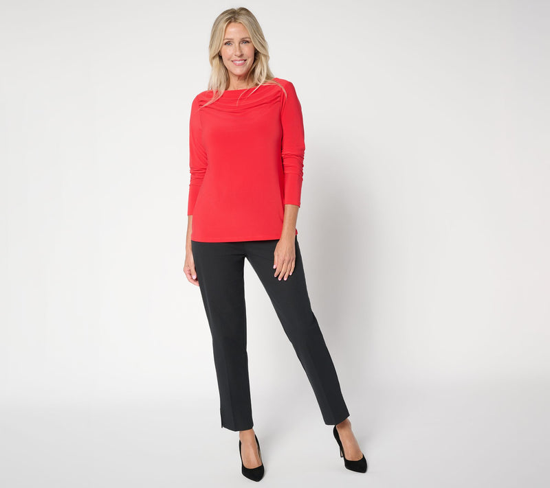 Women with Control Como Jersey Drape Neck Top — View 6