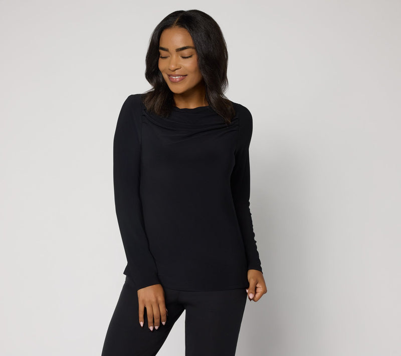 Women with Control Como Jersey Drape Neck Top — Main view