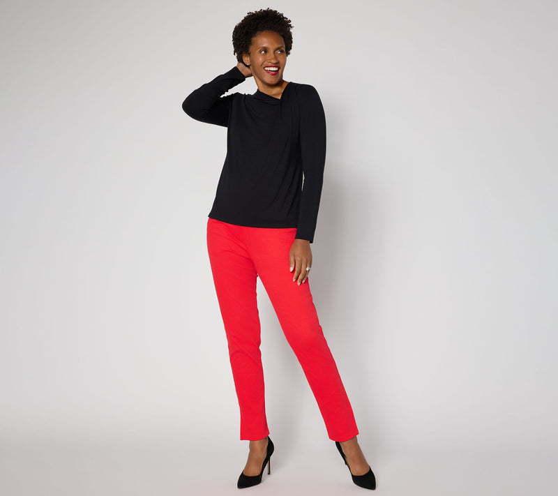 Women with Control Regular St Tropez Full Length Twill Pants — View 5