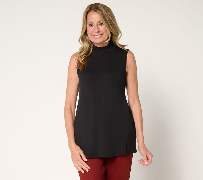 LOGO Layers by Lori Goldstein Sleeveless Mock Neck Top — View 12