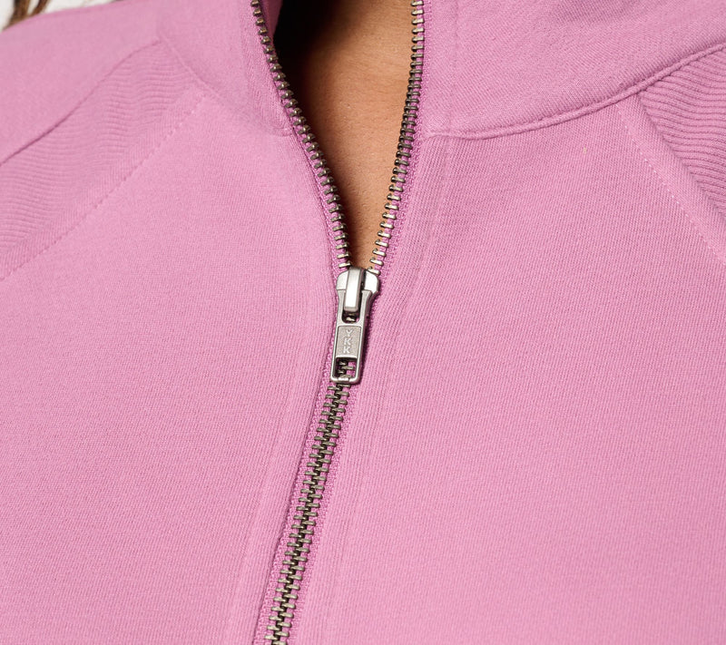 LOGO by Lori Goldstein Half Zip Plush Terry Sweatshirt — View 6