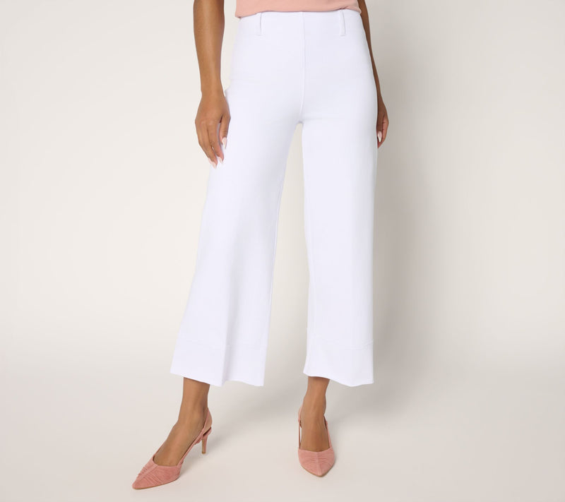 Lysse New York Margo Knit Denim Hi-Waist Wide-Leg Crop Jeans — View 7