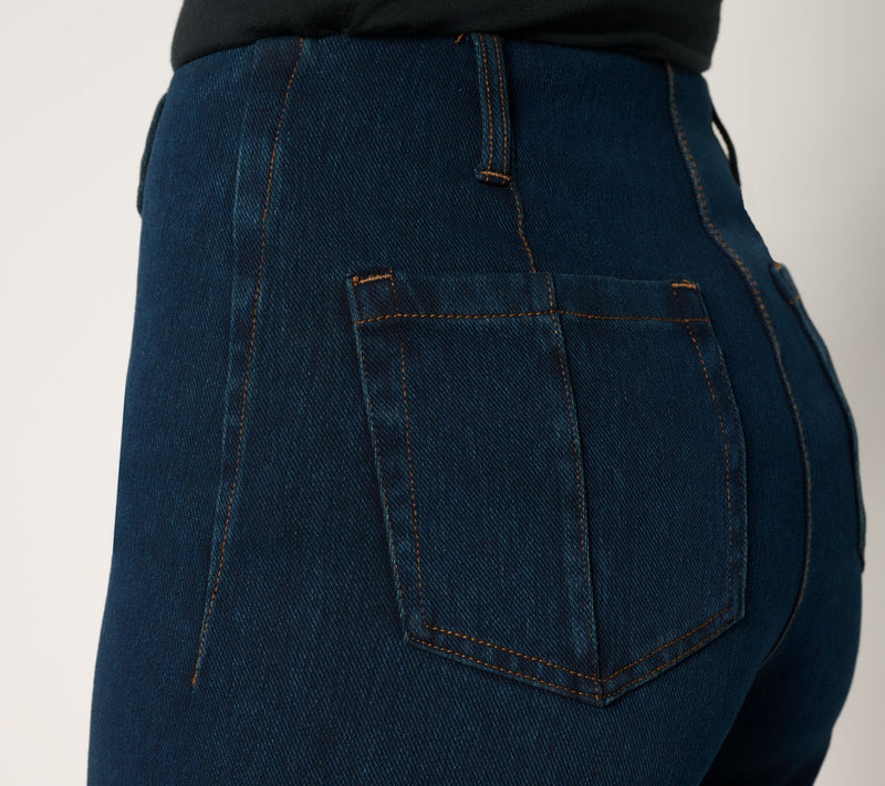Lysse New York Margo Knit Denim Hi-Waist Wide-Leg Crop Jeans — View 12