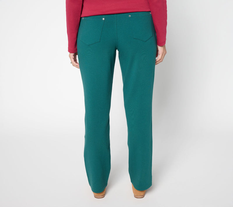 Quacker Factory Regular French Terry Straight Leg Pants — View 10