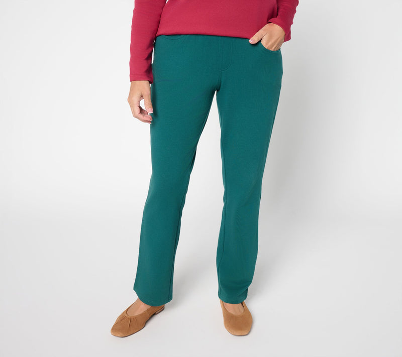Quacker Factory Short French Terry Straigh Leg Pants — View 5