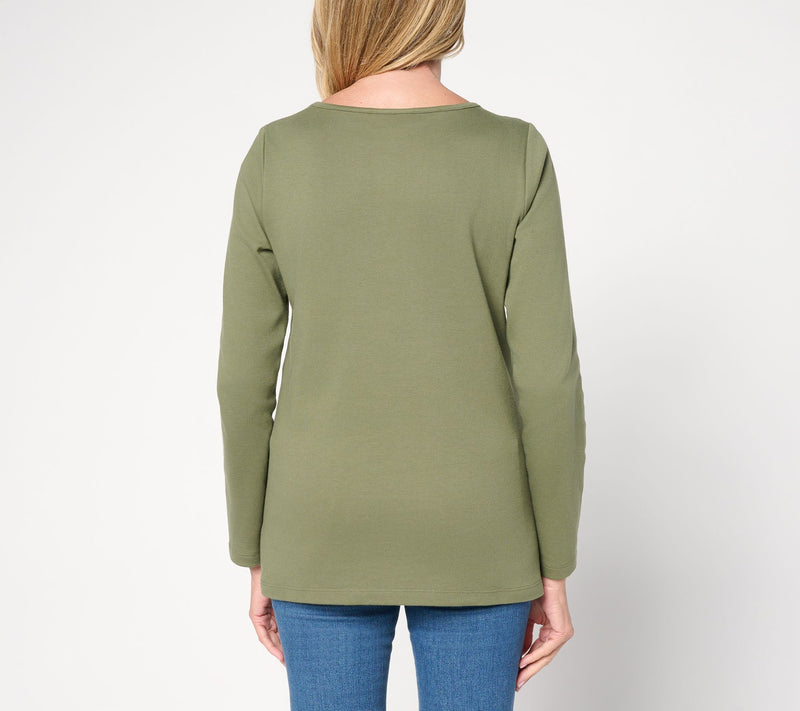 Quacker Factory Shades of Fall Bateau Neck Long Sleeves Top — View 3